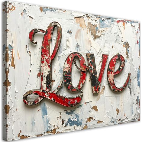 Stampe su Tela, Insegna amore Stile vintage, 30x20 (1/5)