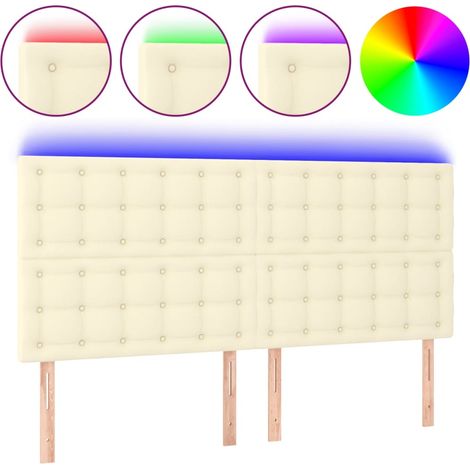 Maison Exclusive - Testiera a LED Crema 160x5x118/128 cm in Similpelle (1/5)