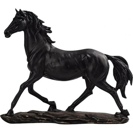 Figurine de cheval en résine, décoration pour chambre ou bureau, 3D, marron (1/5)