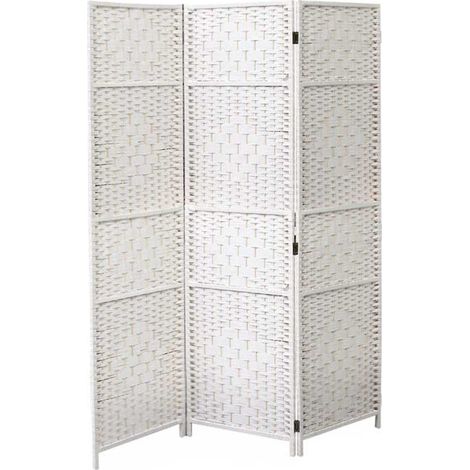 SEPARE IN VIMINI DA INTERNO CON 3 PANNELLI E STRUTTURA DA 135X180 CM BIANCO (1/2)
