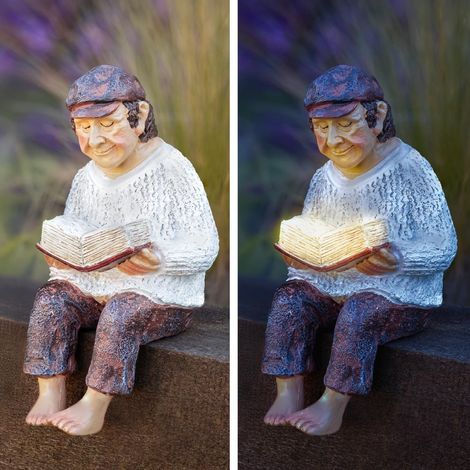 Solar LED Garden Ornament – Outdoor Resin Grandad Statue for Patio & Garden Décor for Grandad, Birthday, Father’s Day or Christmas Stocking Filler (1/5)