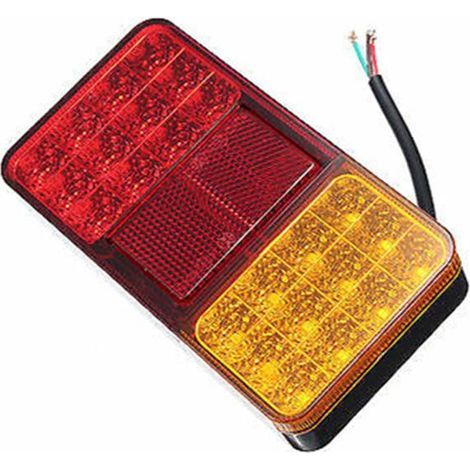AIDUCHO 2 Piezas - Luces traseras bicolor de 24 LED para camión, para conducción, freno y dirección con reflector (1/4)