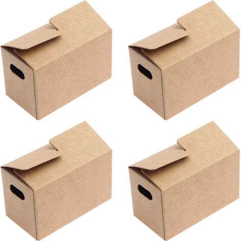 Boîte À Lettres Miniature - Boîte D'Emballage Miniature En Carton Kraft - Pour Maisons De Poupées Et Scènes De Nains - Lot De 4 (1/5)
