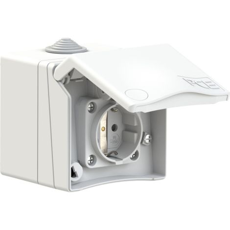 PCE 8630v Aufputz-Steckdose ballwurfsicher IP44 Weiß (1/2)