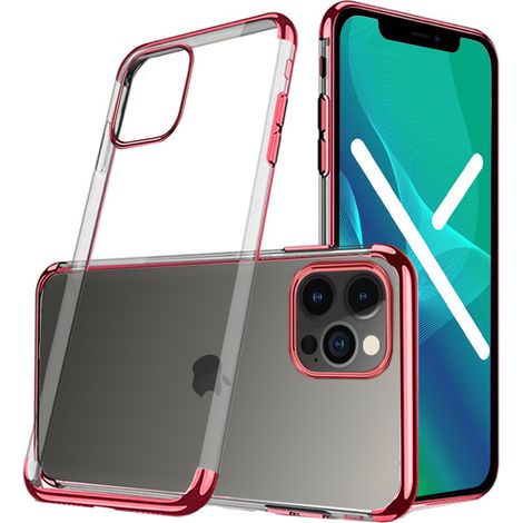 Galvanisierte Rahmenhülle für iPhone 13 Pro Max – Rot (1/5)