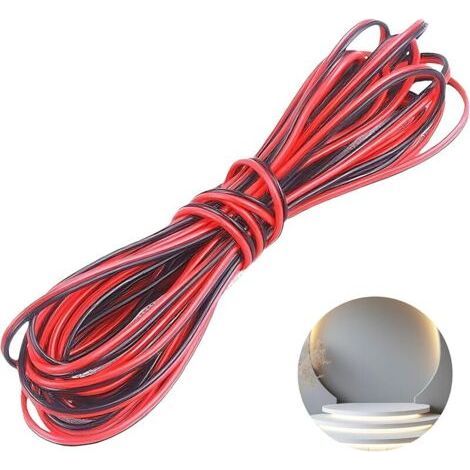 10 Meters Flexible Electrical Cable 22AWG 2 Wires Red and Black Tinned Copper with Double PVC Insulation for LED Strip, Home Appliances and Various Applications (1/5)