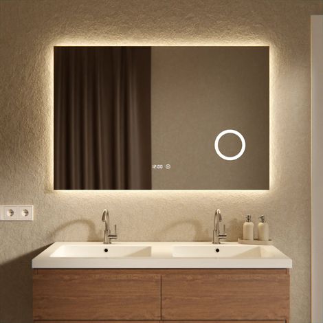Badezimmerspiegel - 120x80cm - Rahmenlos - Rechteck (1/5)