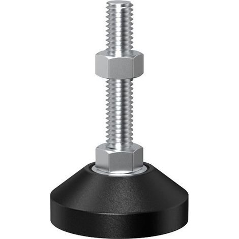 Pieds de nivellement réglables M8, embase caoutchouc antidérapante, supports ajustables pour meubles et étagères, pieds métalliques filetés (D50 x M8 x L50)
