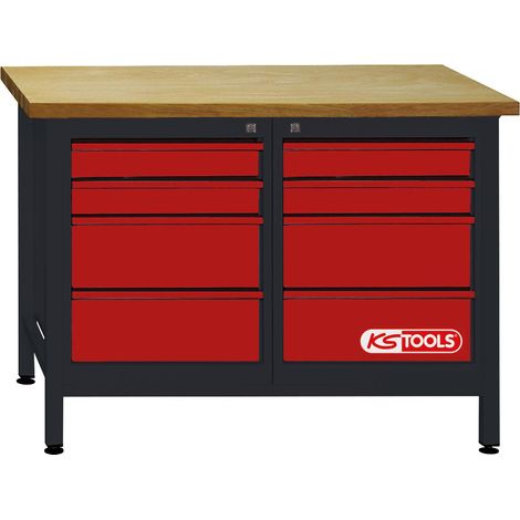 KS Tools Etabli d'atelier 8 tiroirs 840x1200x600mm