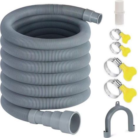 Tuyau de vidange universel - ZOR® - 3 m - Raccord inclus - Colliers de serrage - Polypropylène (1/5)