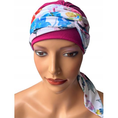 Turbante primaverile da donna Lena 406-414, sciarpa morbida adatta anche dopo la chemioterapia (1/5)