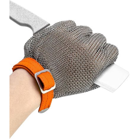 CSPARKV Schnittfeste Handschuhe der Stufe 5, Hochleistungs-Arbeitshandschuhe aus 316L-Edelstahl für Küche, Garten und Zimmerei (XL, 1 Stück) (1/5)