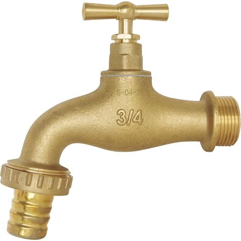 1 Robinet D'Arrosage Clapet Laiton Brossé Raccord Nez 26/34 Arrivée 20/27 Extérieur (1/5)