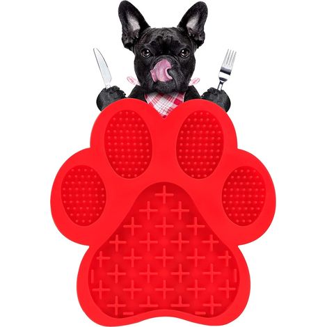Tapis anti-fuite pour chien - En silicone - Avec forte puissance d'absorption - Pour le bain des animaux de compagnie, l'entretien, l'entraînement, la distraction des chiens et des chats (rouge) (1/5)
