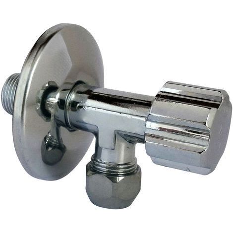SOMATHERM FOR YOU Robinet d'arrêt à visser laiton M 12 x 17 pour tube en cuivre+ rosace (1/4)