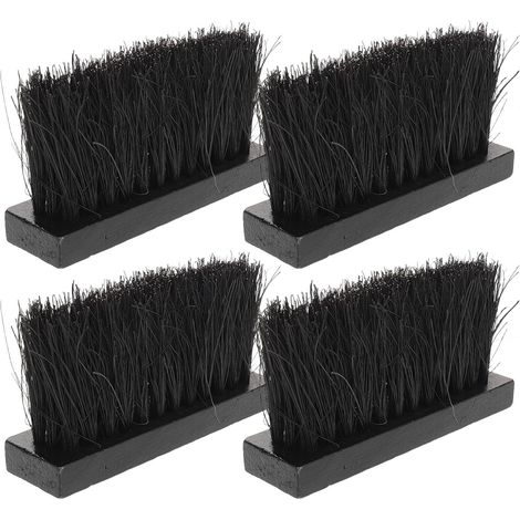 Brosse de Cheminée Noire 4 Pièces en Bois pour Poêles à Bois Fibres de Palmier, Résistance à Chaleur, Nettoyage Précis des Cendres, Usage Maison et Foyer Extérieur (1/5)