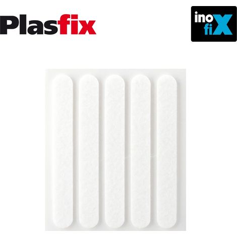 Confezione da 5 feltri adesivi sintetici bianchi 95x12mm Plasfix INOFIX