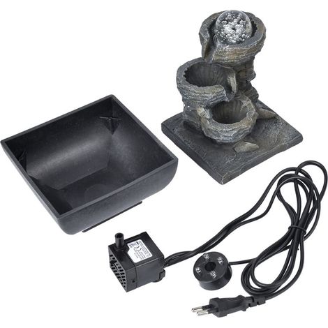 Elegant resin desktop fountain decoration for home or tabletop landscape ornament with 220V light ball plug (1/5)