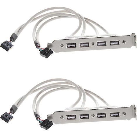 2 câbles d'extension USB 2.0 à 4 ports vers 9 broches pour carte mère (1/5)