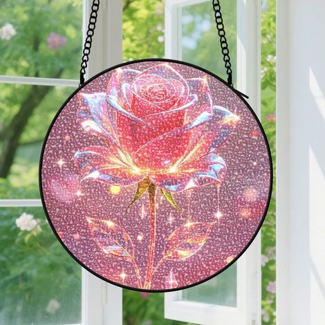 9cm Suspension vitrail pour fenêtre – Attrape-soleil pour porte, jardin ou terrasse – Décoration pour Noël, fête des Mères ou anniversaire – Cadeau pour femmes, hommes, maman, grand-mère, tante ou ami (1/5)