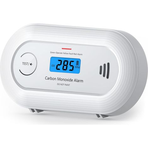 Carbon Monoxide Alarm for Home, CO Alarm with 10-Year Sealed Battery, Battery Powered Carbon Monoxide Detector with LCD Display, EN 50291 Standard (1/5)