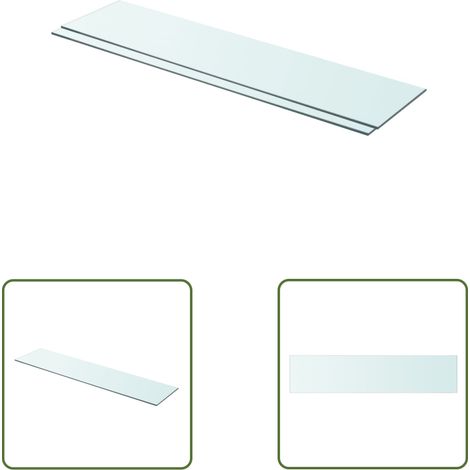 The Living Store Regalböden 2 Stk. Glas Transparent 90x20 cm - Wandregal - Glasregal - Regalboden - Dekorationselement - Wohnaccessoires (1/3)
