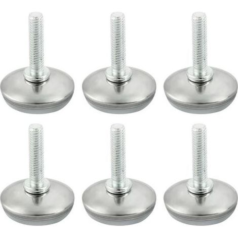 6 Pcs Pieds de Meubles Réglables Nivellement Patin Base Jambe Pied de Table Chaise Ajustables Protection Sol M6 x 25mm (1/5)