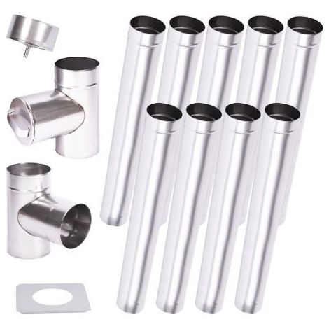 Kit de conducto de chimenea 9 m pared simple - 100/120/130/150/160/180/200 mm - Dimensiones: 700  460mm
