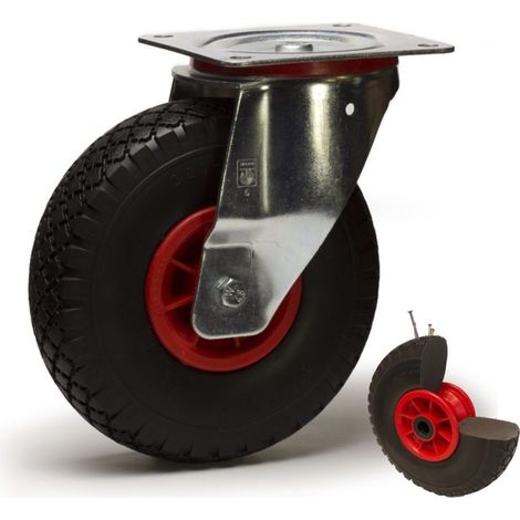 Roulette pivotante diamètre 260 mm roue pneumatique increvable - 75 Kg (1/2)