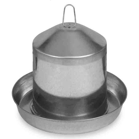 Abreuvoir poule en acier galvanisé double paroi 8L – Remplissage facile par le dessus – Protection contre chaleur et froid – Gaun (1/2)