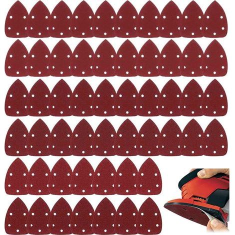 Sandpaper Sander, 60Pcs Sanding Sheets Are Designed in 10 Specifications-40/60/80/100/120/150/180/240/320/400, Hand Sander Sandpaper for Sanding/Polishing and Sandpaper has 5 Holes (1/5)