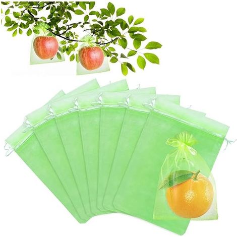 Sachet Protection Raisin,100 pièces Sac de Protection Fruits, Sachets en Organza Respirant avec Cordon de Serrage 17cm x 23cm pour Potéger Les Grappes de Raisin des Frelons et des Oiseaux(Fruit vert) (1/5)
