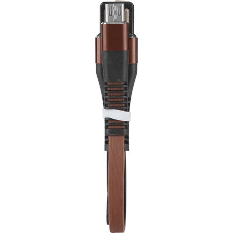 Câble de données USB double face de 1 m avec connecteurs aveugles pour ordinateur et téléphone, marron et noir (1/5)