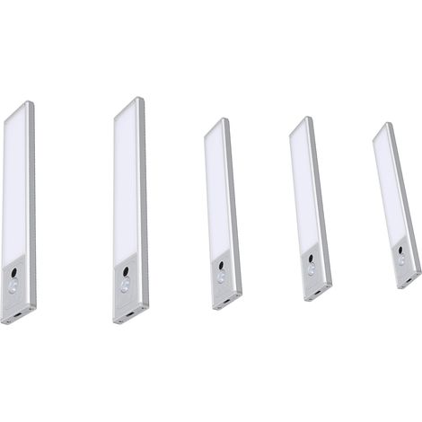 Set di 5 luci sottopensile con sensore di movimento interno dimmerabile, luce bianca con timer, batteria ricaricabile, barra luminosa a LED (300 mm)