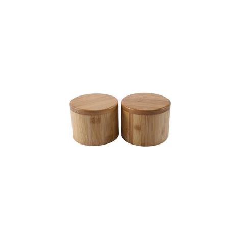 2-teilige Aufbewahrungsbox aus Holz, Bambus-Aufbewahrungsbox mit magnetischem Drehdeckel, Küchenbehälter - Crezuo