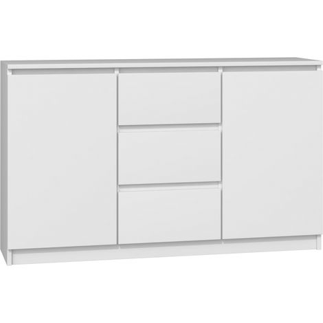 CDF Moderne Kommode 2D3S (2 Türen, 3 Schubladen) Farbe: weiß Aktenschrank, für kleine Gegenstände Ideal für Wohnzimmer, Schlafzimmer, Kinderzimmer, Jugendzimmer und Büro Einlegeböden (1/3)