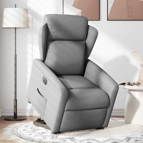 Maison Exclusive - Relaxsessel mit Aufstehhilfe Elektrisch Hellgr