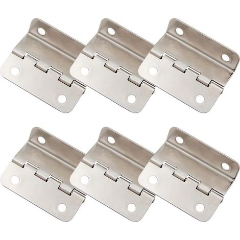[Argent]Lot de 6 charnières demi surface  Porte décalée, charnière rétro pour portes et armoires (1/5)