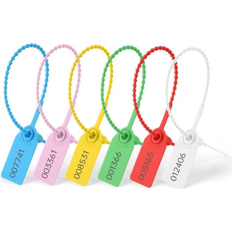 APEX 120 PCS Inviolable Scelle la Signalisation, 250mm/9.8in Attaches en Plastique Autobloquantes Imprimé avec le numéro de série, languettes de sécurité jetables pour Extincteur, Expédition (1/5)