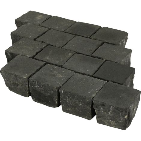 Pflasterstein Basalt 10x10x8cm, anthrazit gestrahlt Steinplatte
