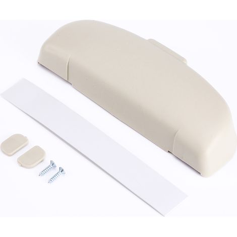 Custodia portatile beige per occhiali da sole da interno auto.