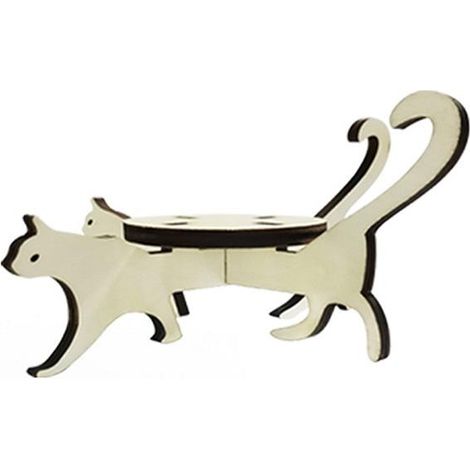 Support pour pots de fleurs en bois en forme de chat mignon, présentoir pour pots de fleurs de balcon, support pour plantes d'intérieur (1/4)