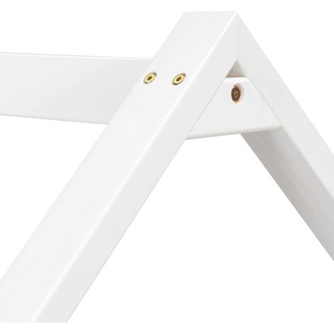 Letto per bambini a casetta 90x200 cm bianco con ripiani salvaspazio, senza materasso - MEUBLIV (1/5)