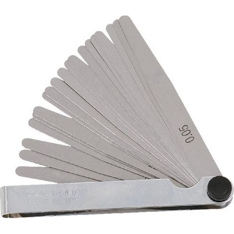 Jauges d'épaisseur métriques – Jeu de 20 lames – 0,05 à 1 mm – Lames pointues – 100 mm – MOB