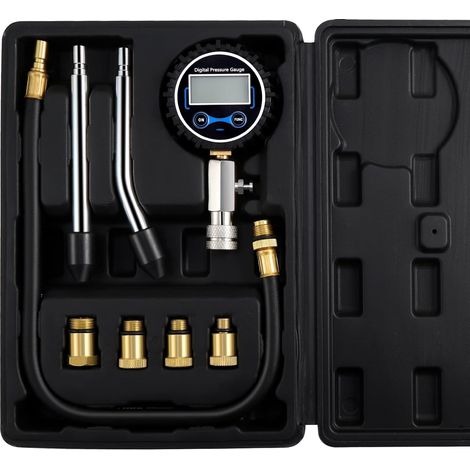 Compression Tester, Automotive Compression Tester Set, Engines, Compression Tester, Gasoline Engine Diagnostic Tool with Case for Motorcycle, Auto (Black) (1/5)