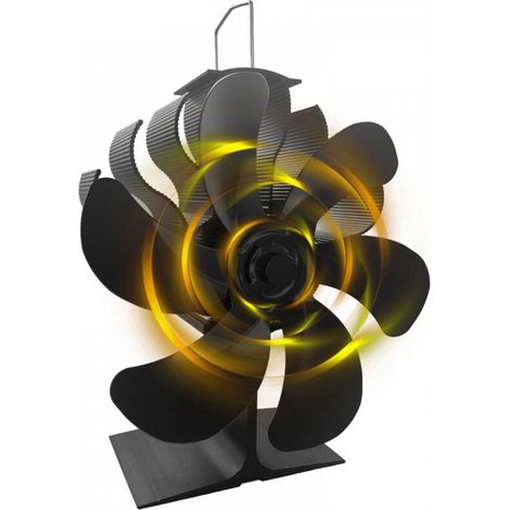 Ventilateur pour poêles à bois, 6 pales, silencieux, Ventilateur de Cheminée Alimenté Par la Chaleur pour Poêle à Bois/Cheminée/Gaz/Bûche (1/5)