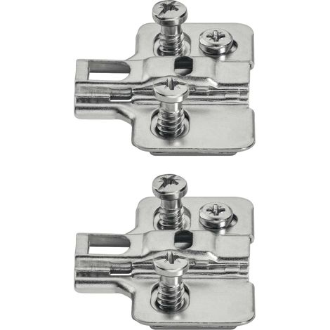 2x Embase en croix Metalla 300 SM avec vis réglage en hauteur ±2mm par excentrique pour charnière, écartement 2mm (1/2)