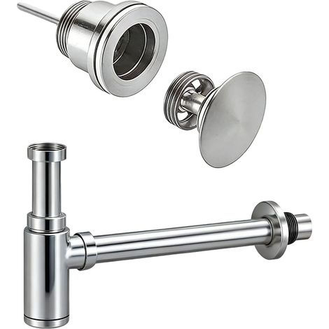 Ablaufset Chrom – Clickwaste Ablaufventil – Siphon (1/3)