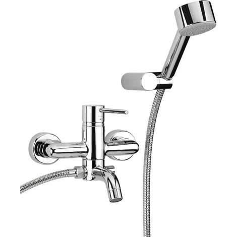 Miscelatore monocomando vasca esterno con doccetta flessibile e supporto doccia Paini Cox 78CR105  Cromo (1/4)