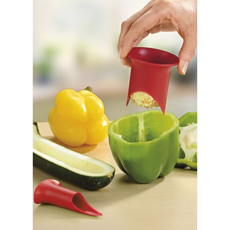 TrAdE Shop Traesio - Kit Svuota Peperoni Verdura Peperone Accessorio Strumento Cucina Scavino Verdure - (1/5)